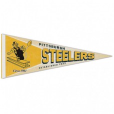 Pittsburgh Steelers / Classic Logo Retro Premium Pennant 12" X 30"